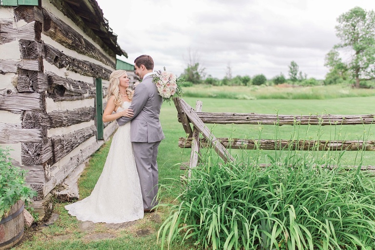 Stonefields Heritage Farm Wedding - bride and groom photos around farmhouse and barn