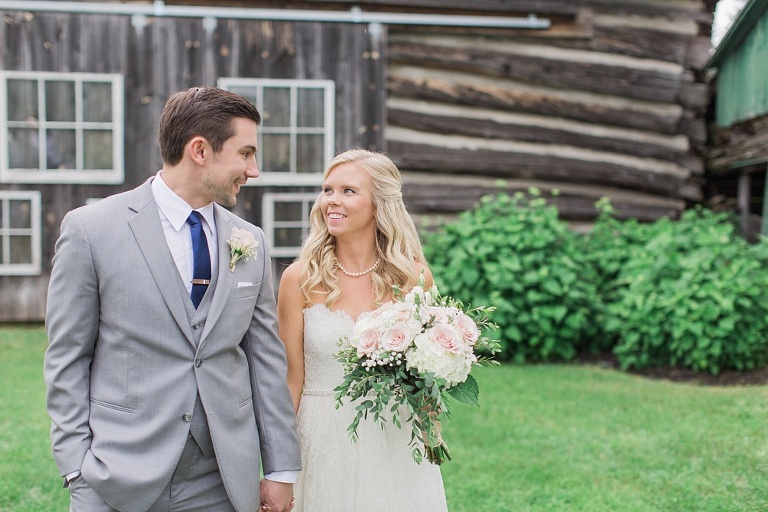 Stonefields Heritage Farm Wedding - bride and groom photos around farmhouse and barn