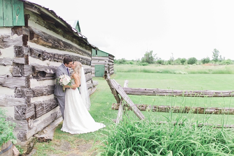 Stonefields Heritage Farm Wedding - bride and groom photos around farmhouse and barn