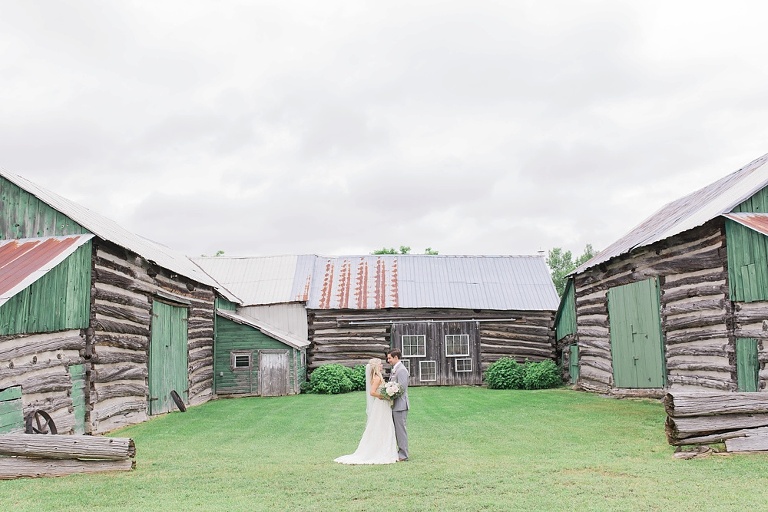 Stonefields Heritage Farm Wedding - bride and groom photos around farmhouse and barn