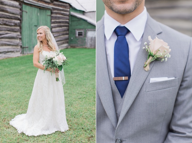 Stonefields Heritage Farm Wedding - bride and groom photos around farmhouse and barn
