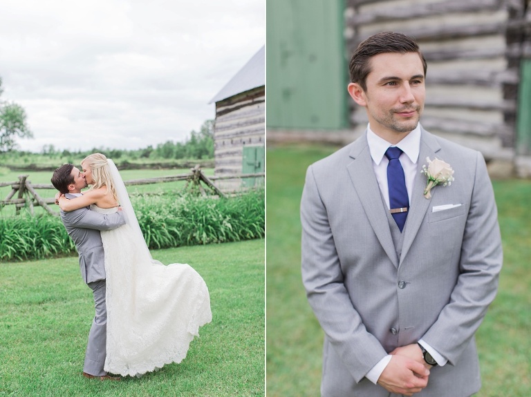 Stonefields Heritage Farm Wedding - bride and groom photos around farmhouse and barn
