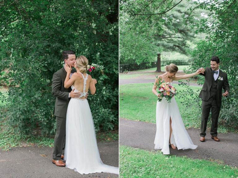 Almonte Herb Garden Summer Wedding - First Look photos at Hogs Back Park