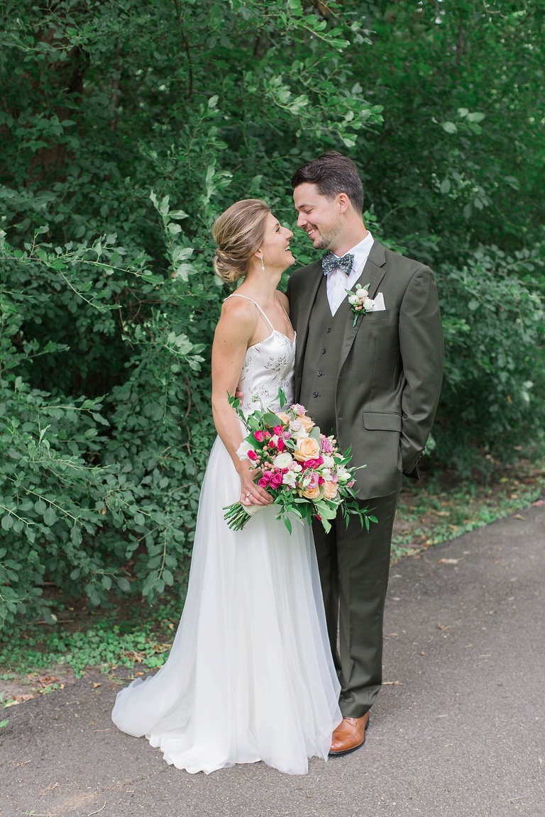 Almonte Herb Garden Summer Wedding - First Look photos at Hogs Back Park