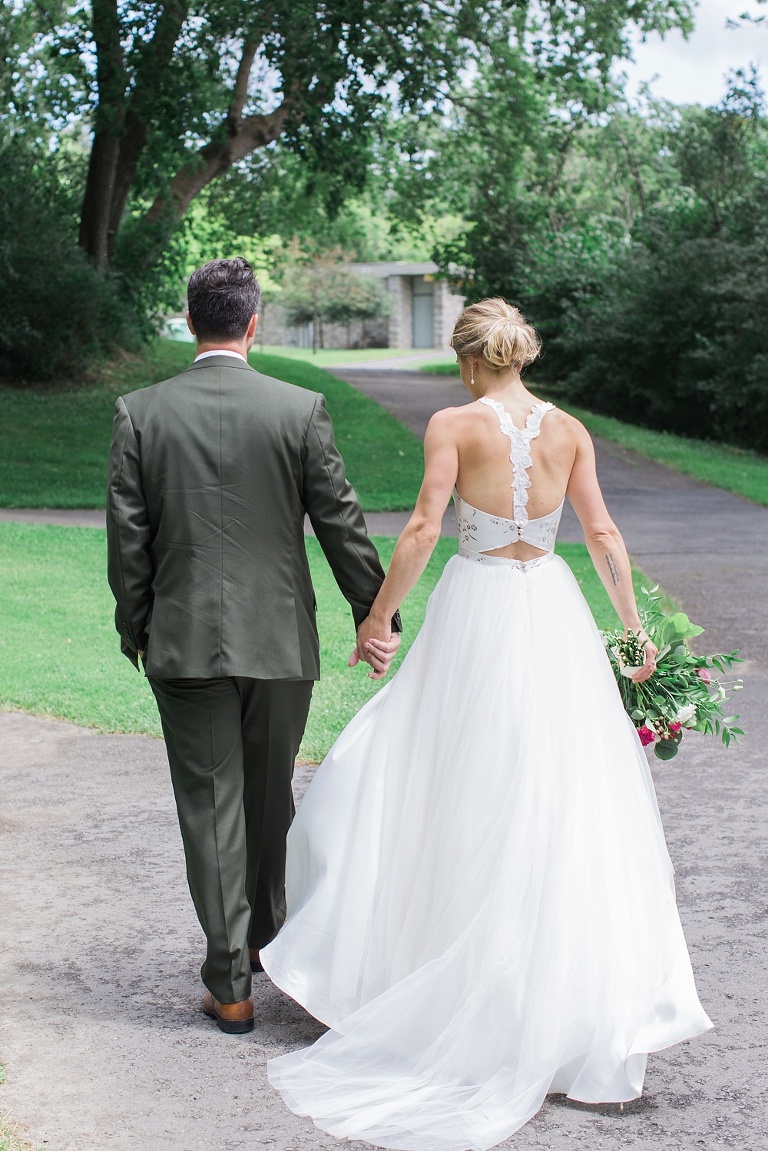 Almonte Herb Garden Summer Wedding - First Look photos at Hogs Back Park