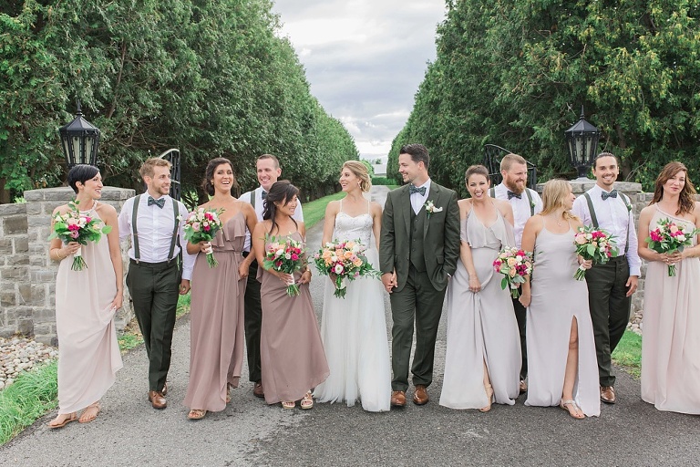 Almonte Herb Garden Summer Wedding - Wedding party Photos along country road