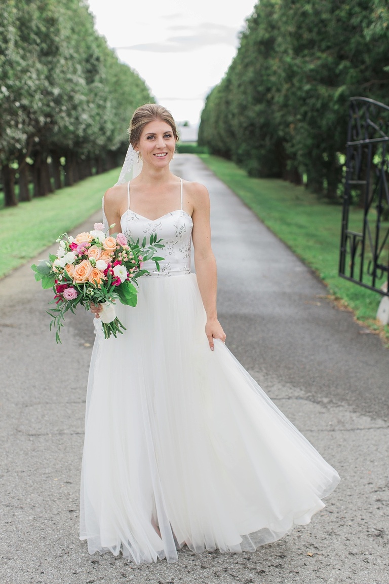 Almonte Herb Garden Summer Wedding - Bride and Groom Photos along country road