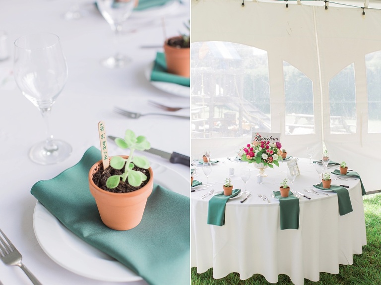 Almonte Herb Garden Summer Wedding - White tent reception with string lights