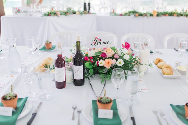 Almonte Herb Garden Summer Wedding - White tent reception with string lights