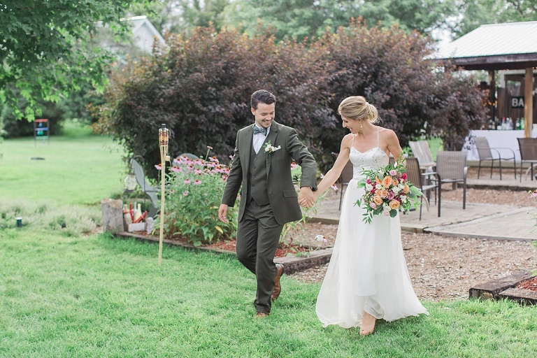 Almonte Herb Garden Summer Wedding - White tent reception with string lights