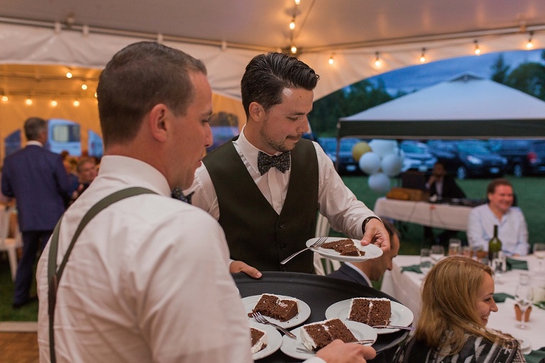 Almonte Herb Garden Summer Wedding - White tent reception with string lights