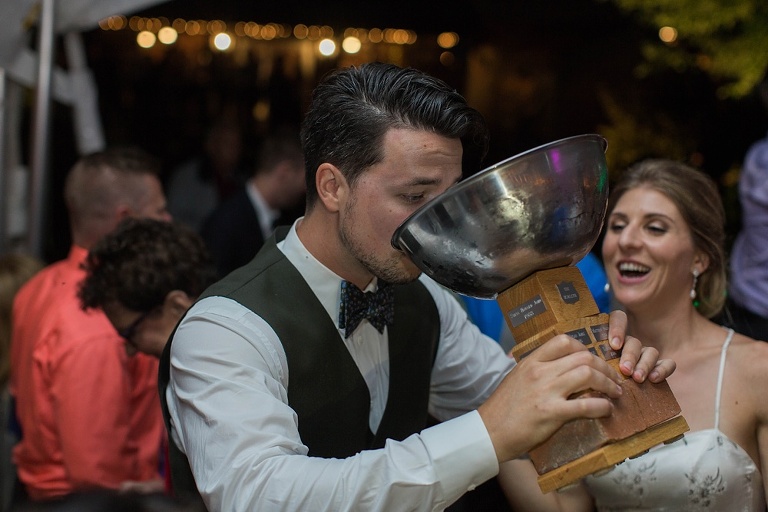 Almonte Herb Garden Summer Wedding - White tent reception with string lights and dance floor