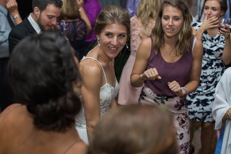 Almonte Herb Garden Summer Wedding - White tent reception with string lights and dance floor