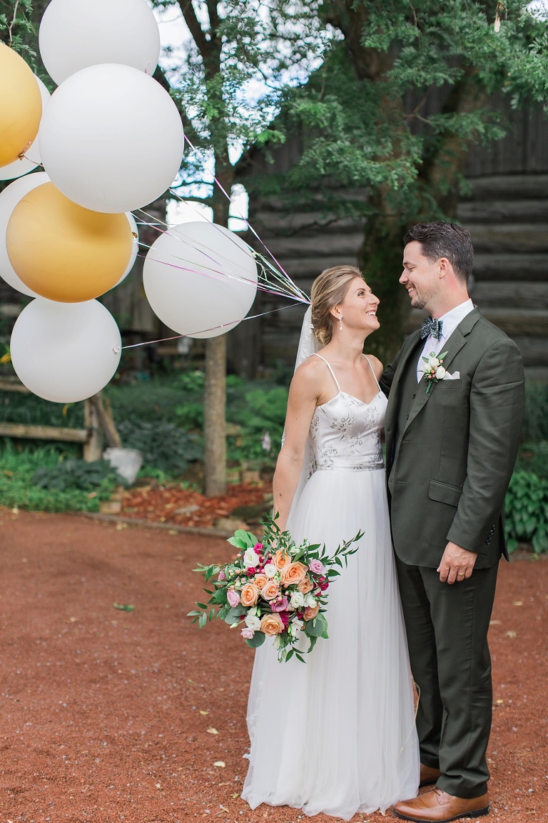 Almonte Herb Garden Summer Wedding - Rustic bride and groom wedding photos