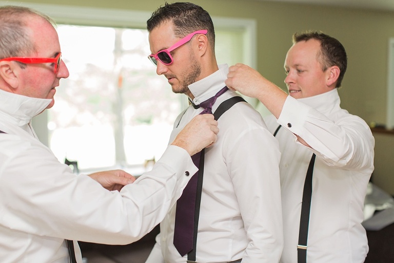 Colourful Codes Mill Wedding - Groom getting ready with Groomsmen