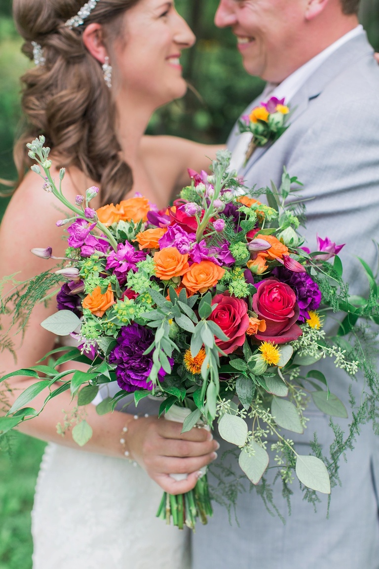 Colourful Codes Mill Wedding - Bride and Groom first look photos in Stewart Park