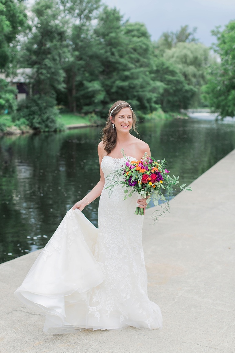 Colourful Codes Mill Wedding - Bride and Groom first look photos in Stewart Park
