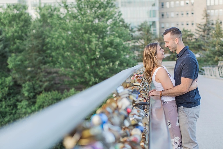 Downtown Ottawa Summer Engagement Session - Photos at the Ottawa Canal and locks bridge
