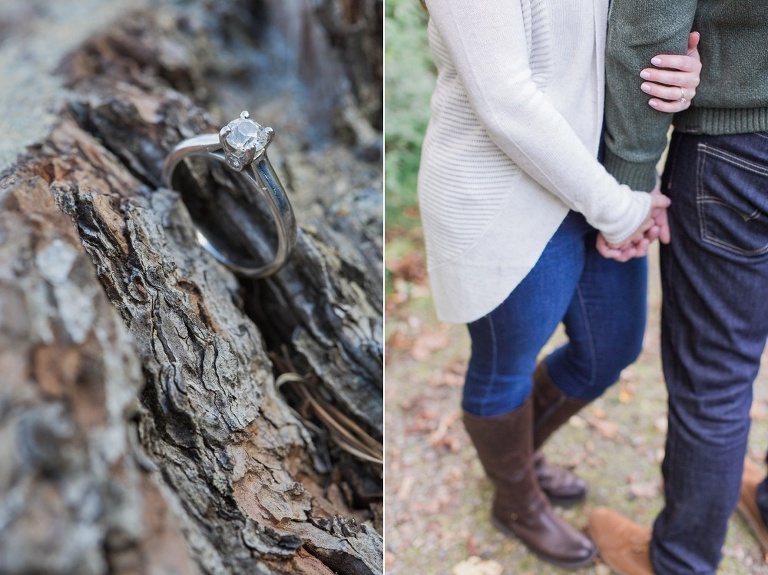 Gatineau Park Chelsea Fall Engagement Photos - cozy engagement photos along the Gatineau Park Trail
