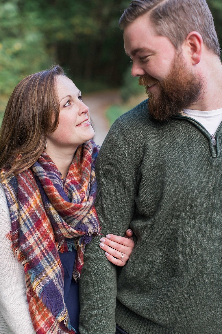 Gatineau Park Chelsea Fall Engagement Photos - cozy engagement photos along the Gatineau Park Trail