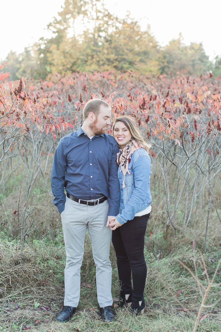 Sarsfield Fall Engagement Session photos in a country field