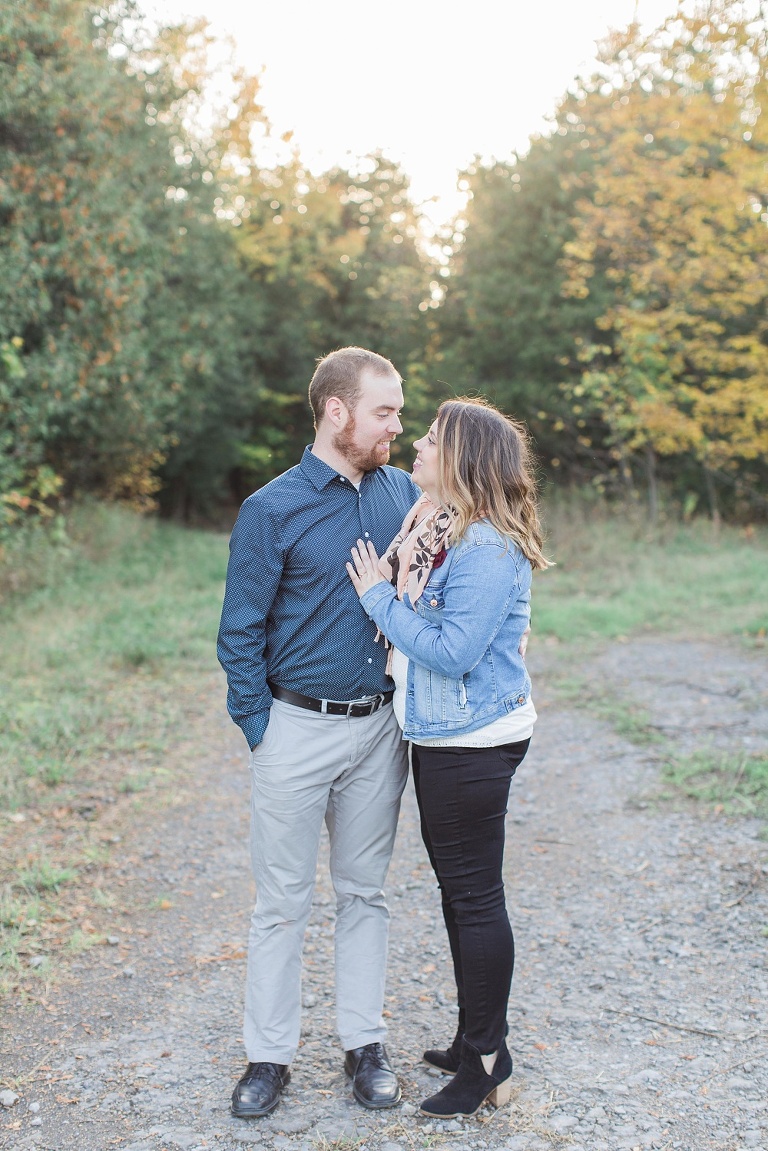 Sarsfield Fall Engagement Session photos in a country field
