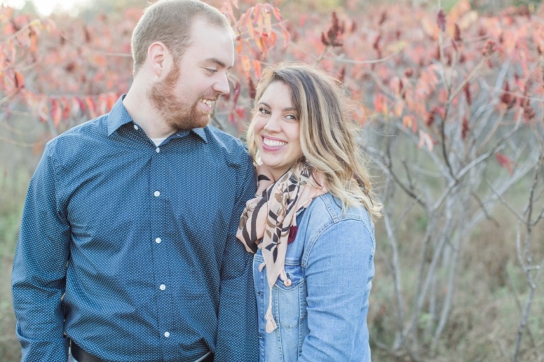 Sarsfield Fall Engagement Session photos in a country field