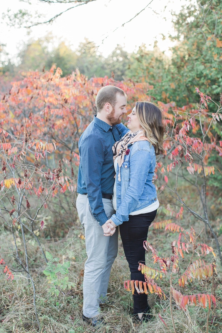 Sarsfield Fall Engagement Session photos in a country field