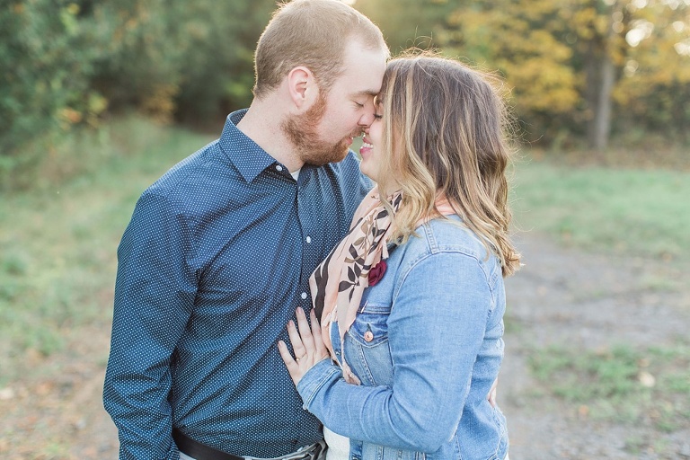 Sarsfield Fall Engagement Session photos in a country field