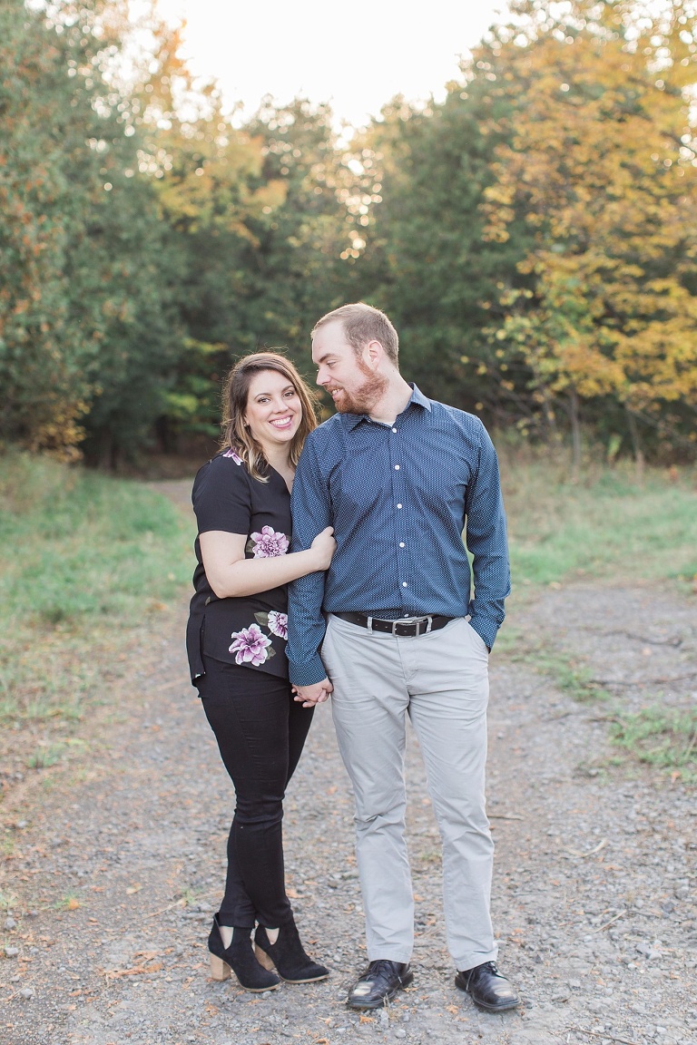 Sarsfield Fall Engagement Session photos in a country field