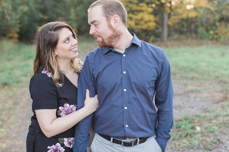 Sarsfield Fall Engagement Session photos in a country field