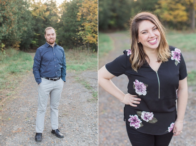 Sarsfield Fall Engagement Session photos in a country field