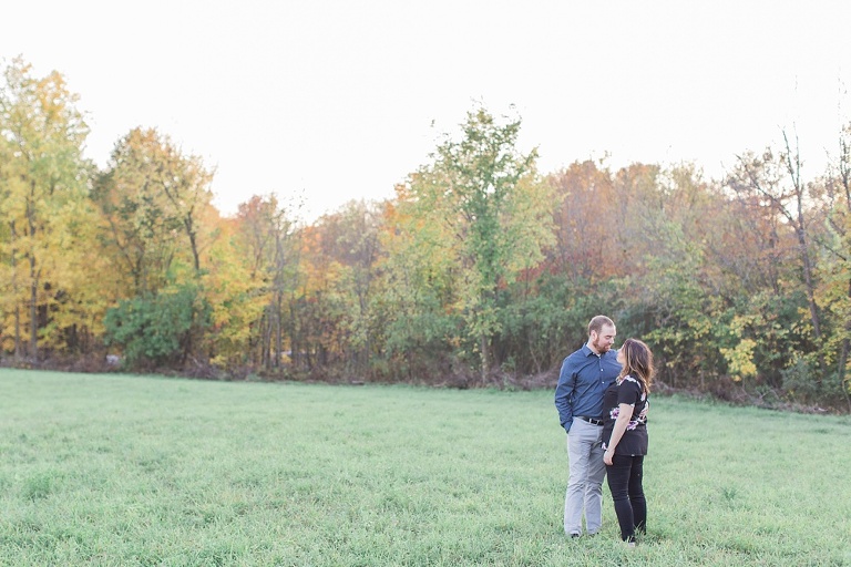 Sarsfield Fall Engagement Session photos in a country field