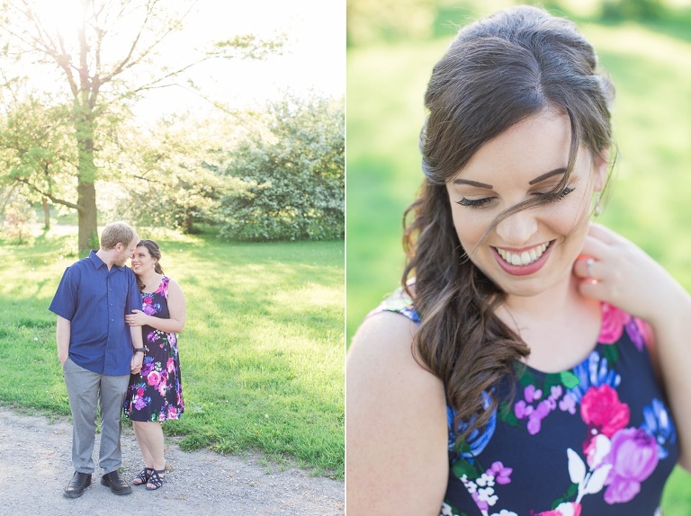 Bright sunset Ottawa Arboretum engagement photos 