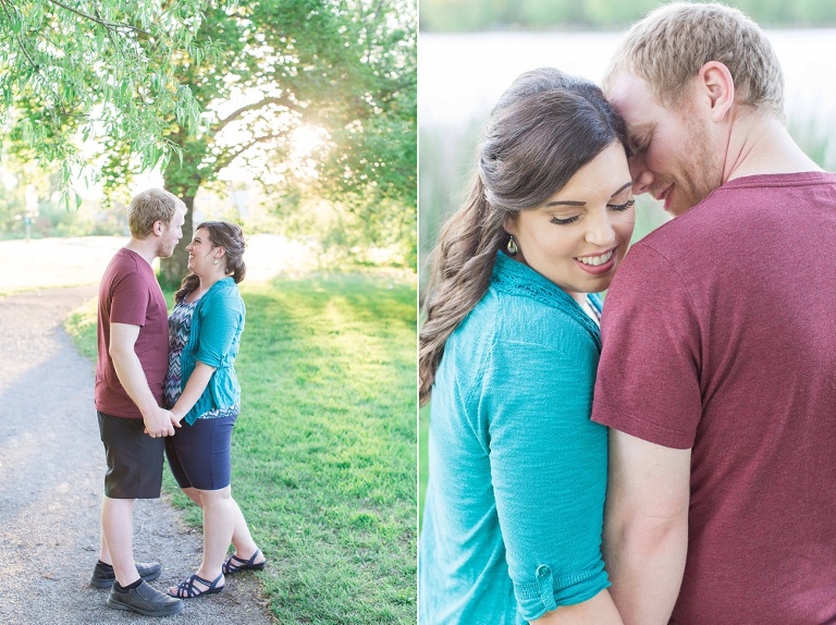Bright sunset Ottawa Arboretum engagement photos 