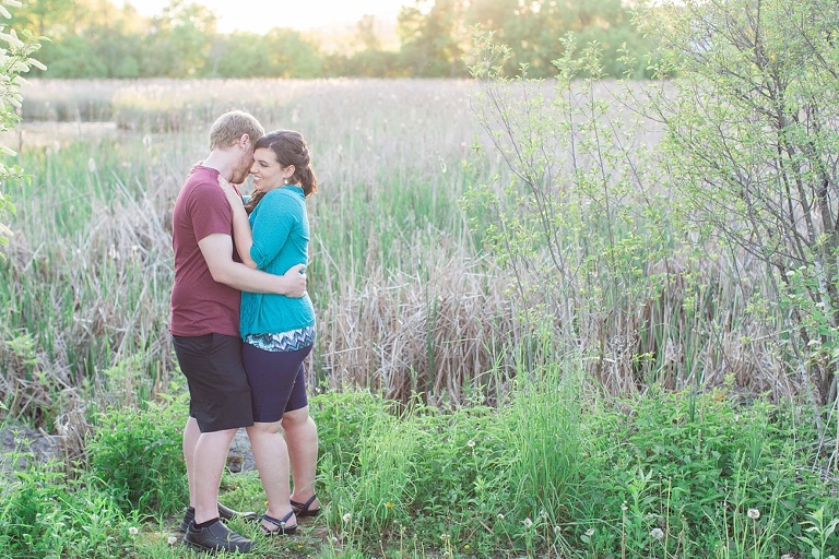 Bright sunset Ottawa Arboretum engagement photos 