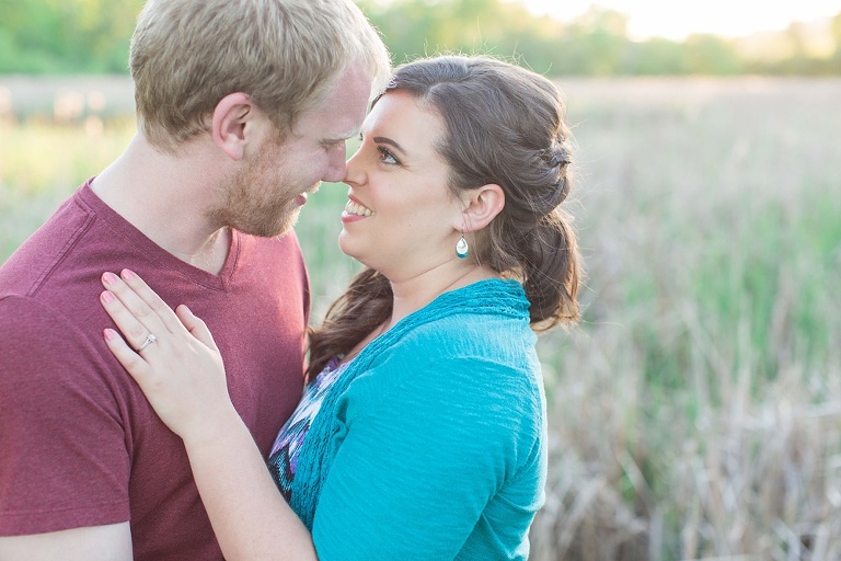 Bright sunset Ottawa Arboretum engagement photos 