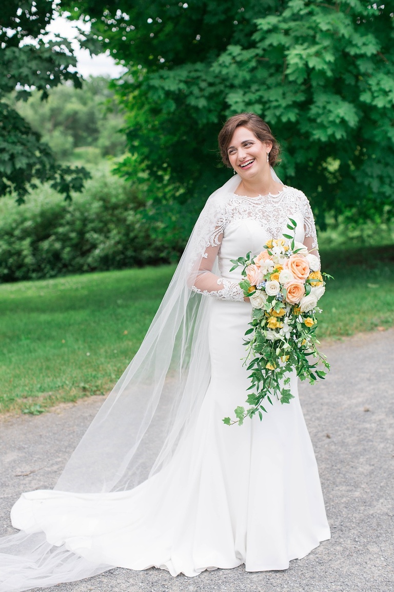 Billings Estate Ottawa Wedding - Bride and Groom having First Look photos at Ottawa Arboretum