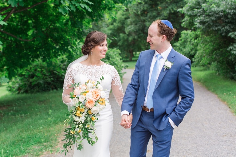 Billings Estate Ottawa Wedding - Bride and Groom having First Look photos at Ottawa Arboretum