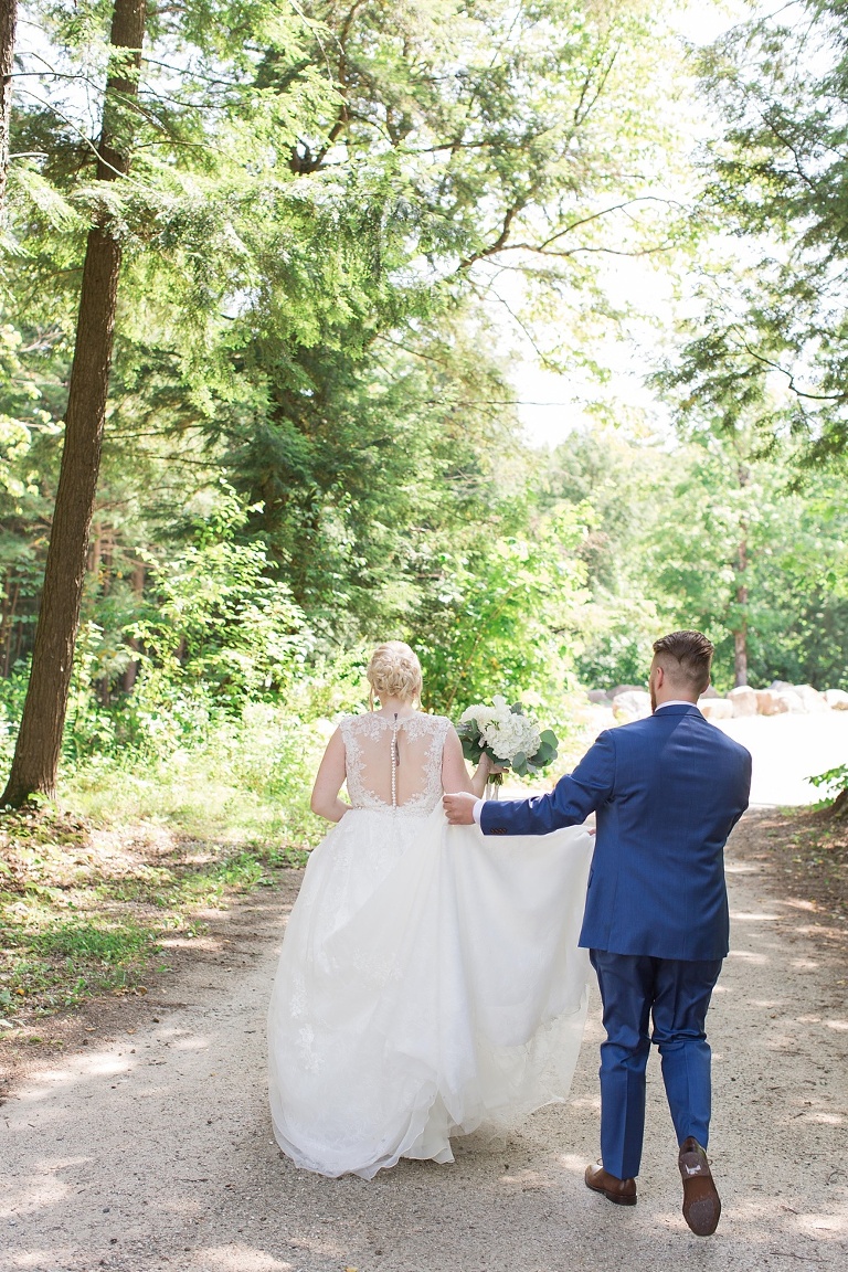 Le Belvedere Summer Wedding Bride and Groom doing first look photos