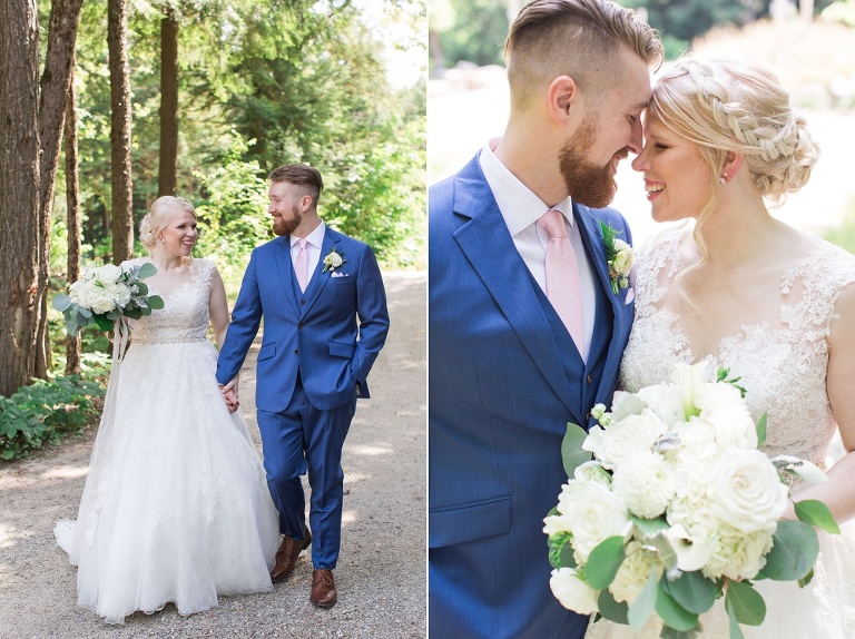 Le Belvedere Summer Wedding Bride and Groom doing first look photos