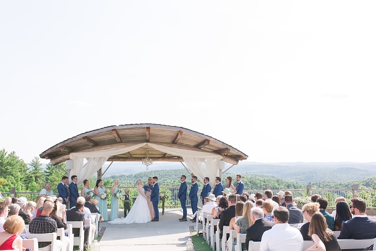 Le Belvedere Summer Wedding outdoor ceremony overlooking Gatineau Hills