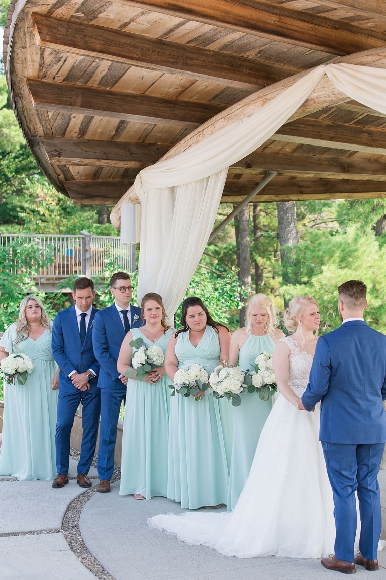 Le Belvedere Summer Wedding outdoor ceremony overlooking Gatineau Hills