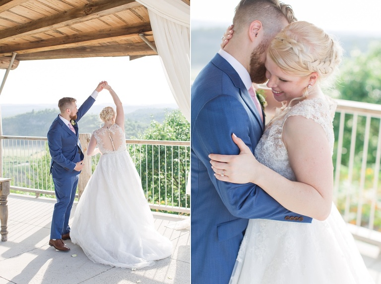 Le Belvedere Summer Wedding Bride and Groom after ceremony