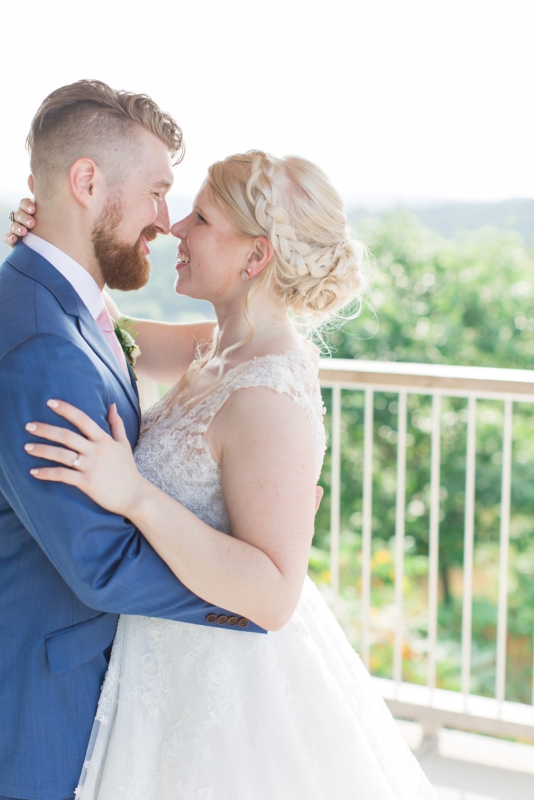 Le Belvedere Summer Wedding Bride and Groom after ceremony