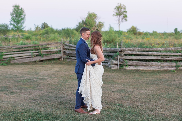 Ottawa Summer wedding at Stonefields Estate - Sunset photos of Bride and Groom
