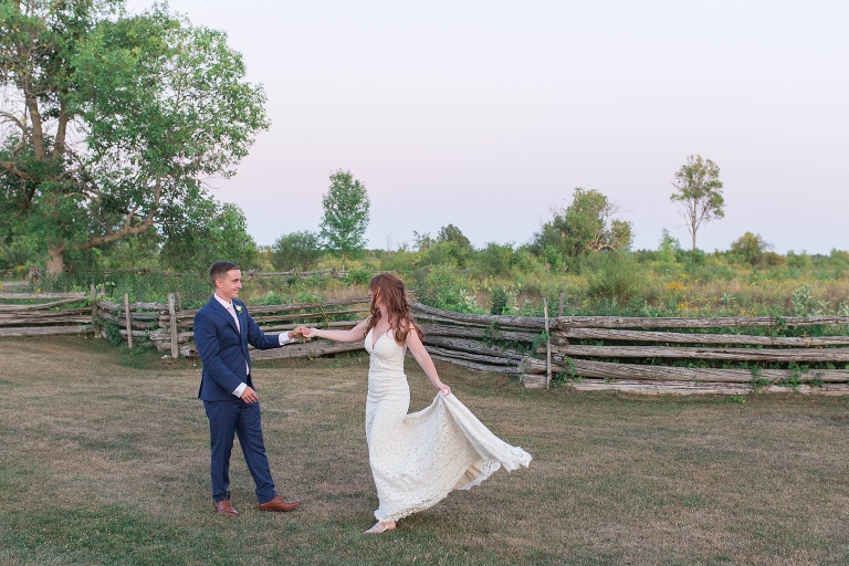 Ottawa Summer wedding at Stonefields Estate - Sunset photos of Bride and Groom