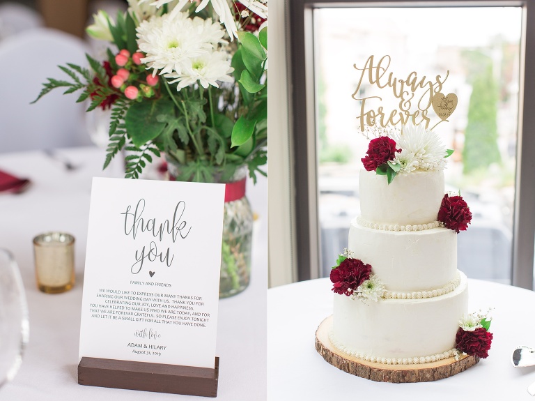 Perth Parkside Inn wedding - red and white wedding reception decor